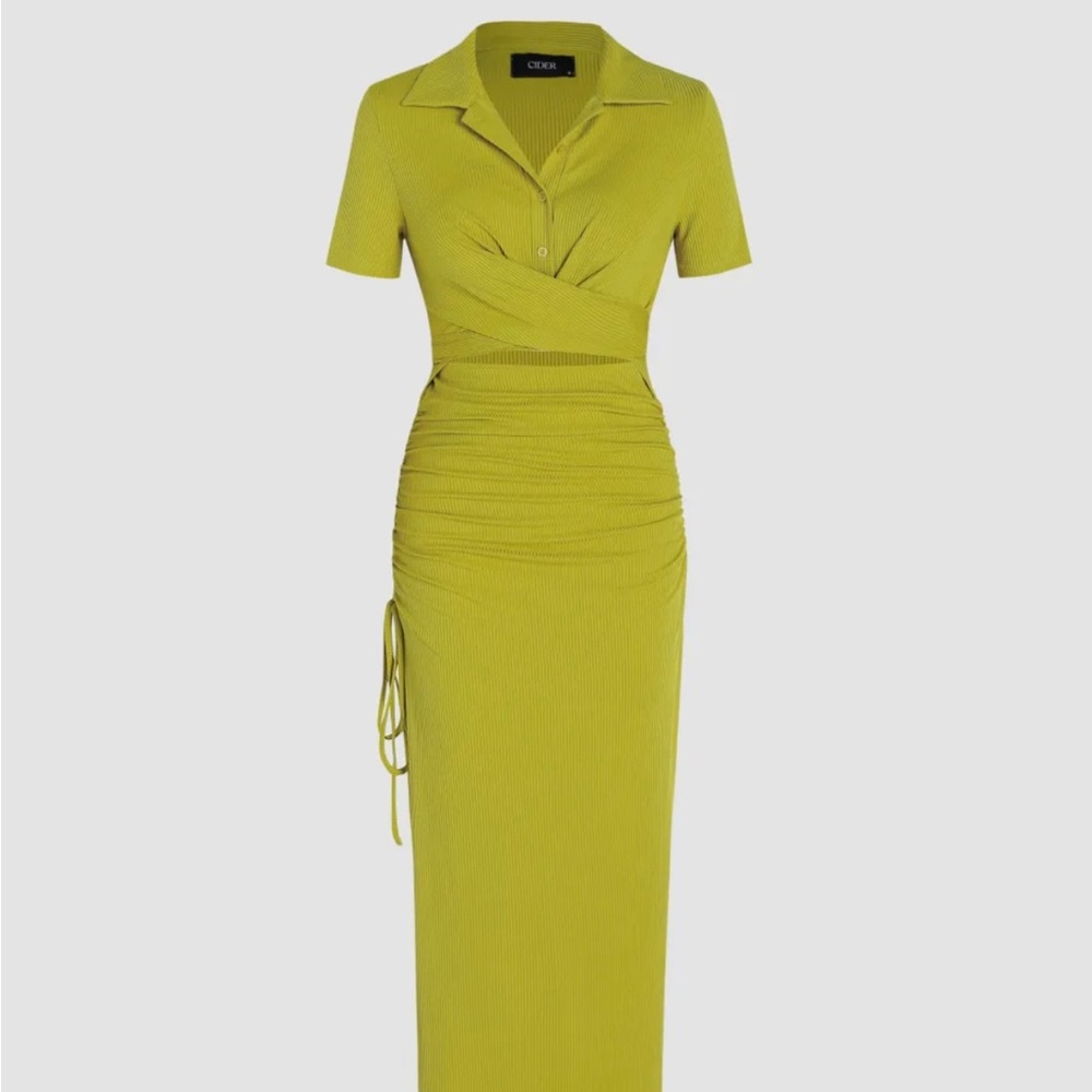 NWT Cut Out Tie Back Drawstring Maxi Dress